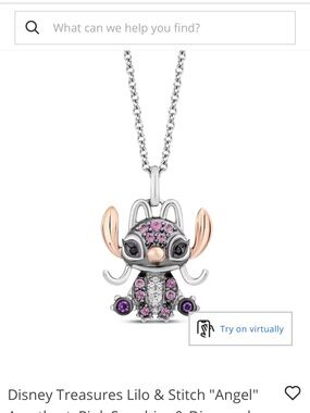 Kay Jewelers Disney Treasures 'Angel' Pendant in Pink, Purple and Rose Gold-Tone